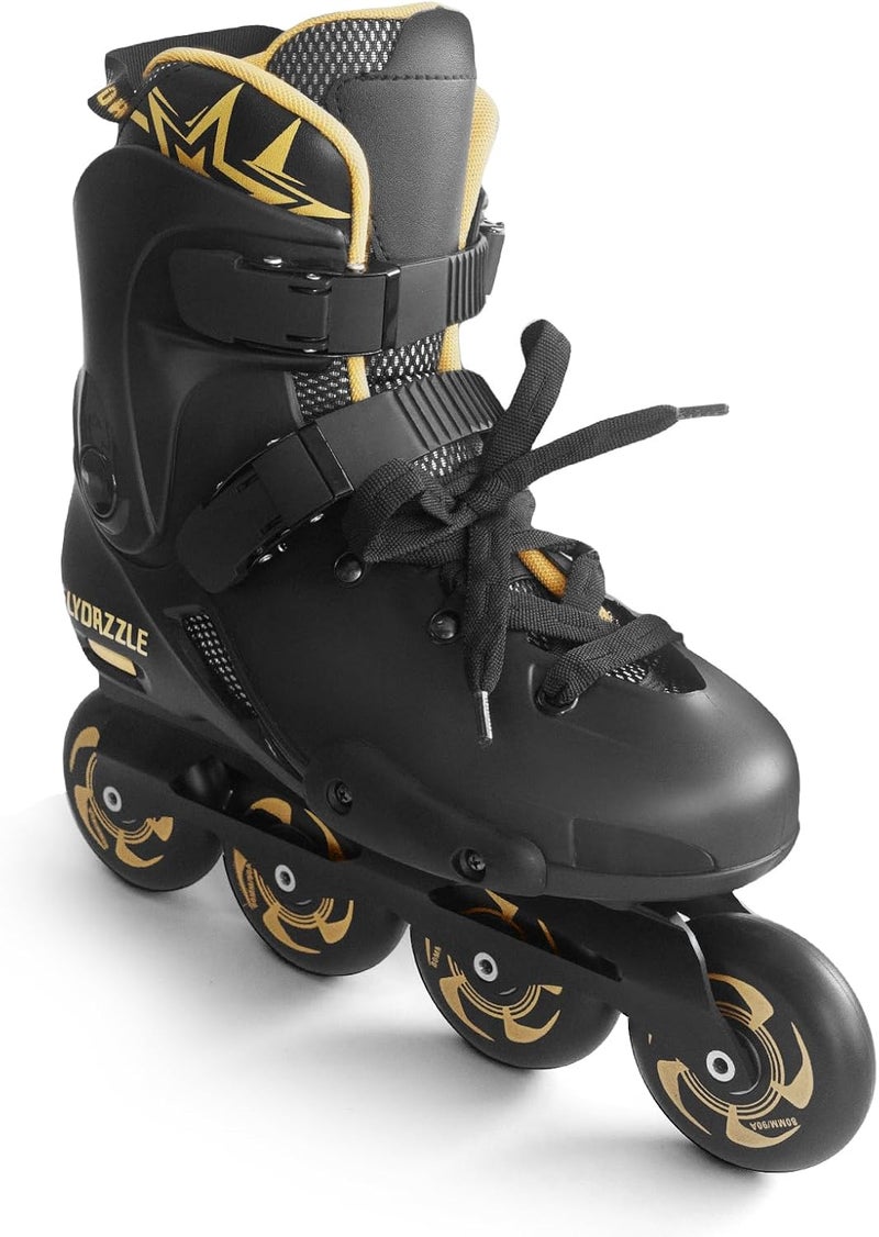 FLYDAZZLE Inline Skates for Men Urban - Freeride Slalom City Street Skating, Hard Boot ABEC-9 Bearing Ankle Support, Bonus Insoles Laces - Image 2